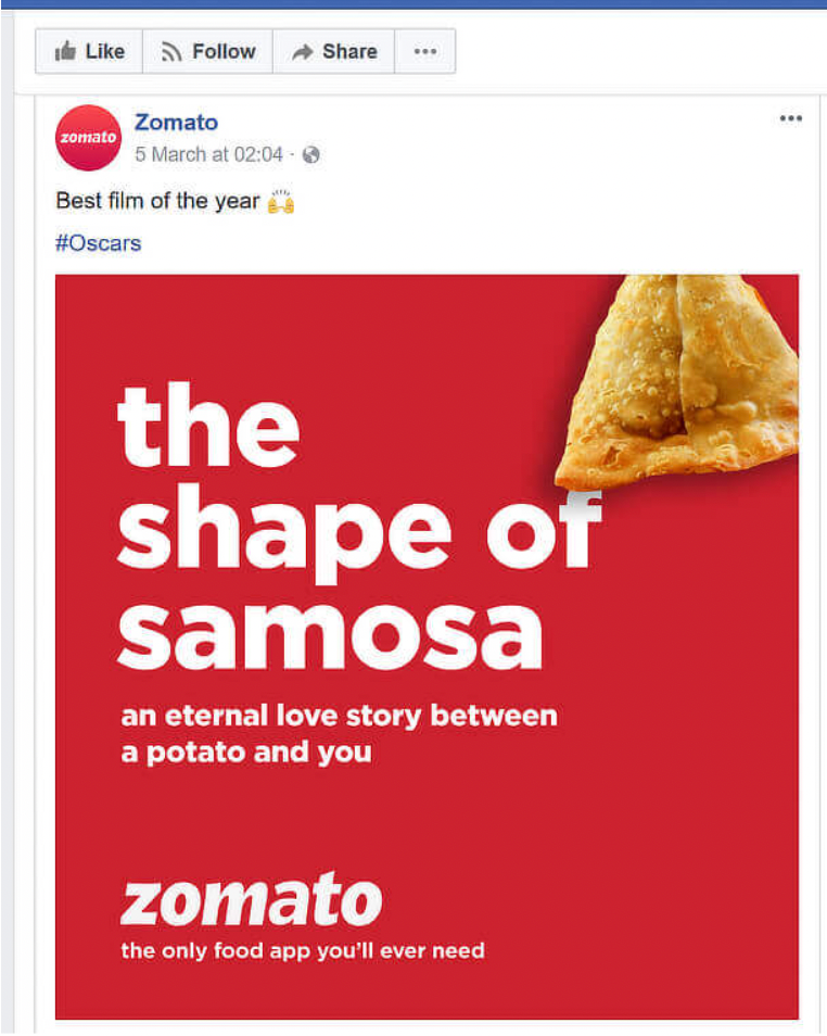 The shape of samosa