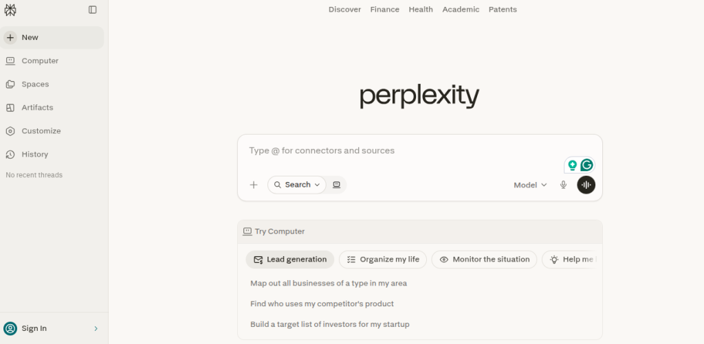 Perplexity AI tool for beginners