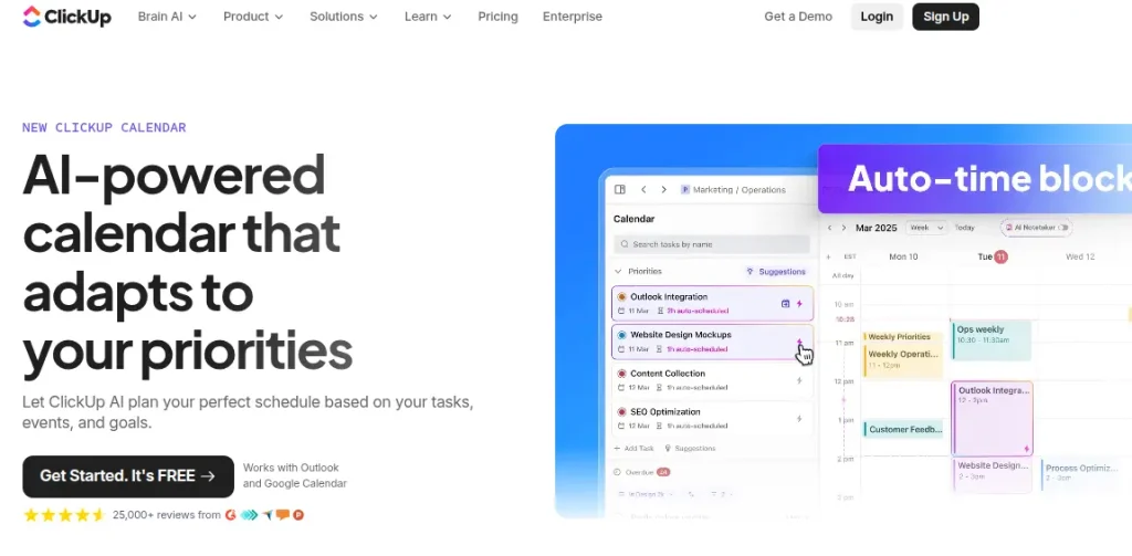 ai calendar click up for task management