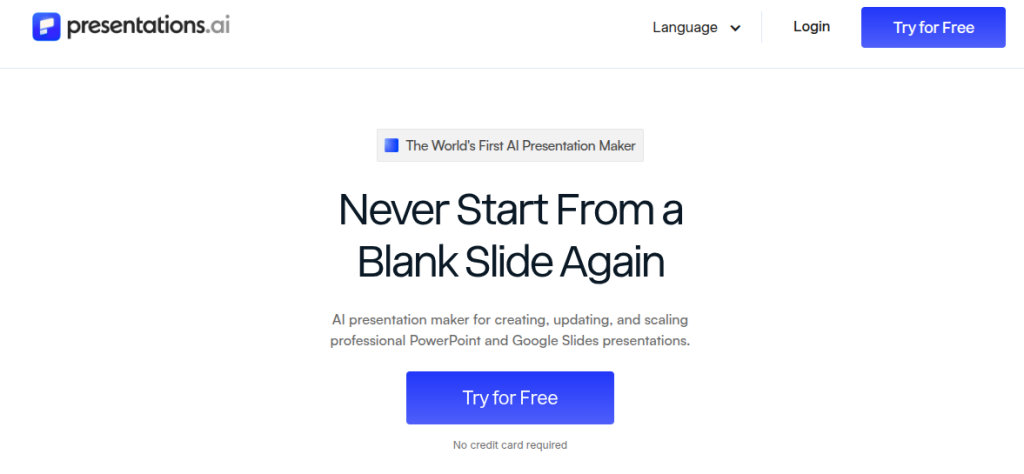 Presentations.AI tool