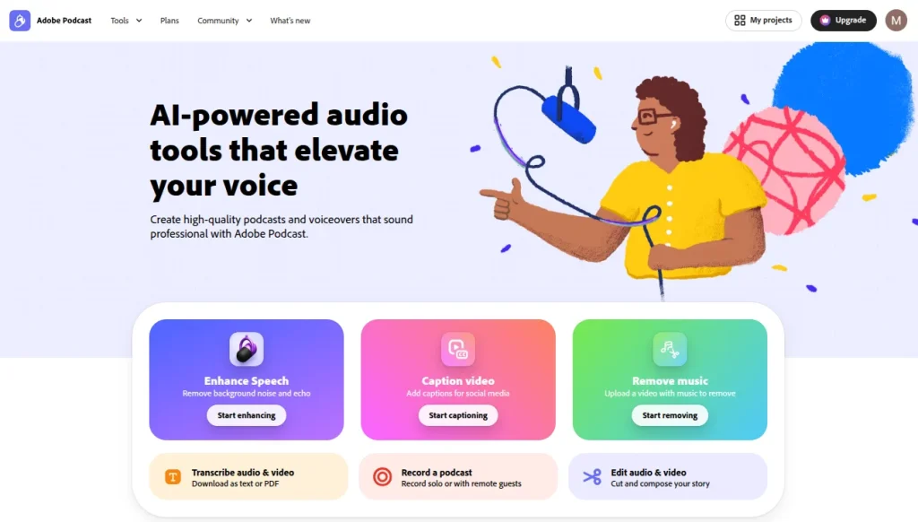 Adobe Podcast: Best for Audio Enhancement
