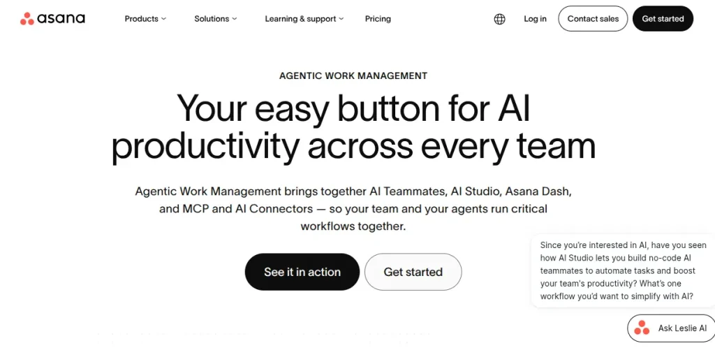Asana AI productivity tool