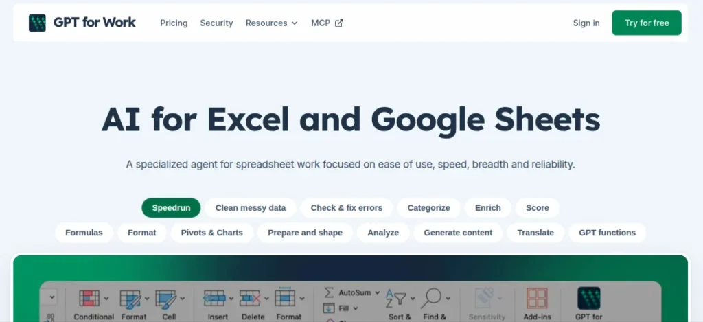 AI-Agent-for-Excel-and-Google-Sheets-GPT-for-Work