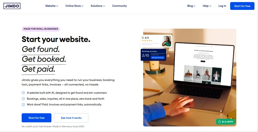 Bring Your Business Online Websites-Jimdo