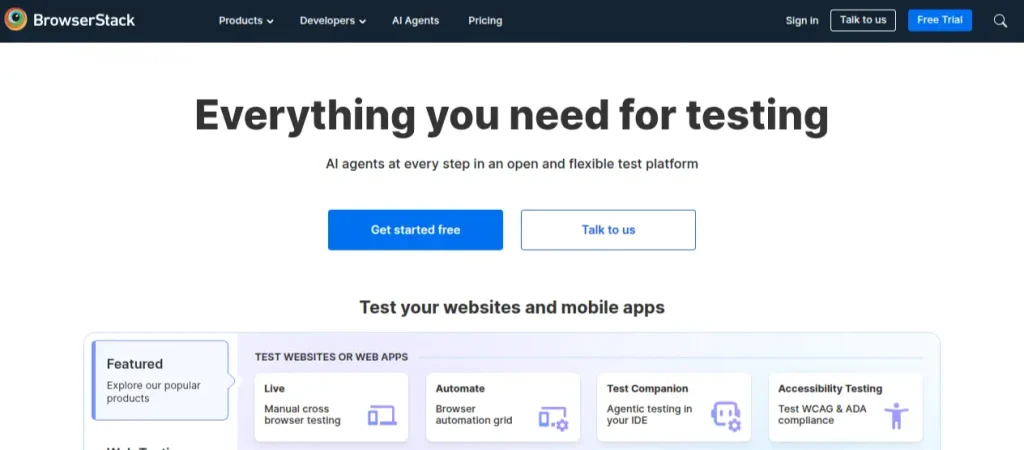 BrowserStack automation tool