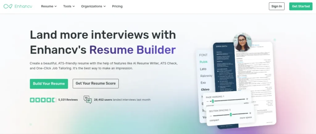 Enhancv-Best-ATS-Friendly resume builder