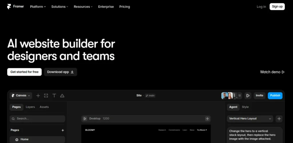 Framer-AI website builder