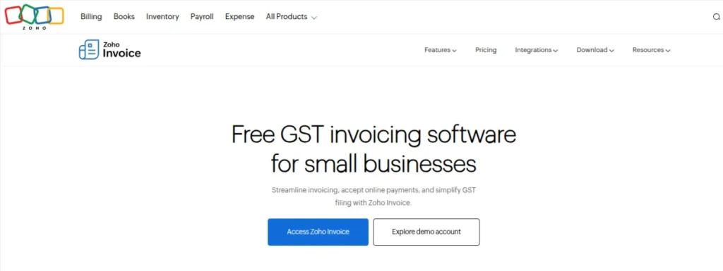 Free GST Invoicing software - Zoho Invoice