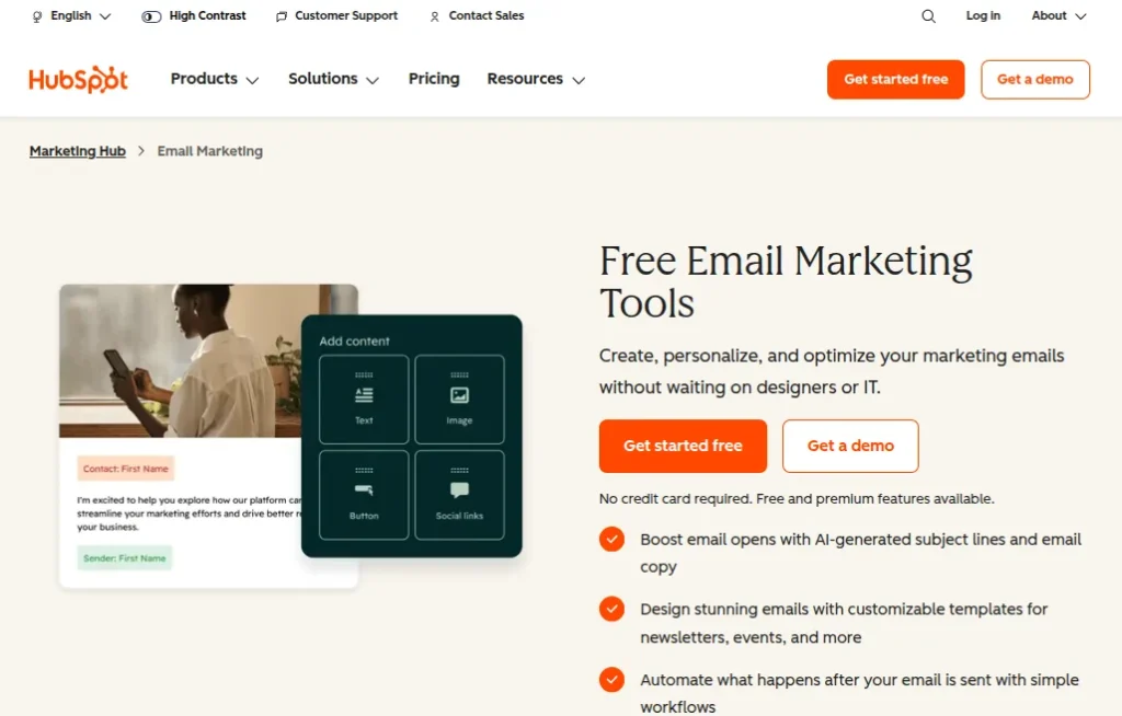 HubSpot email marketing ai tool