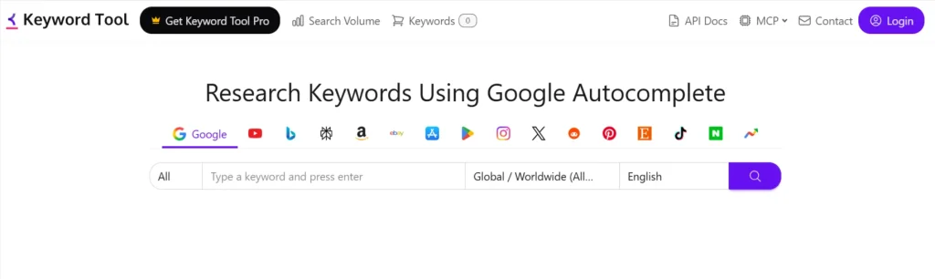 Keyword-Research-Tool for youtube - keyword tool