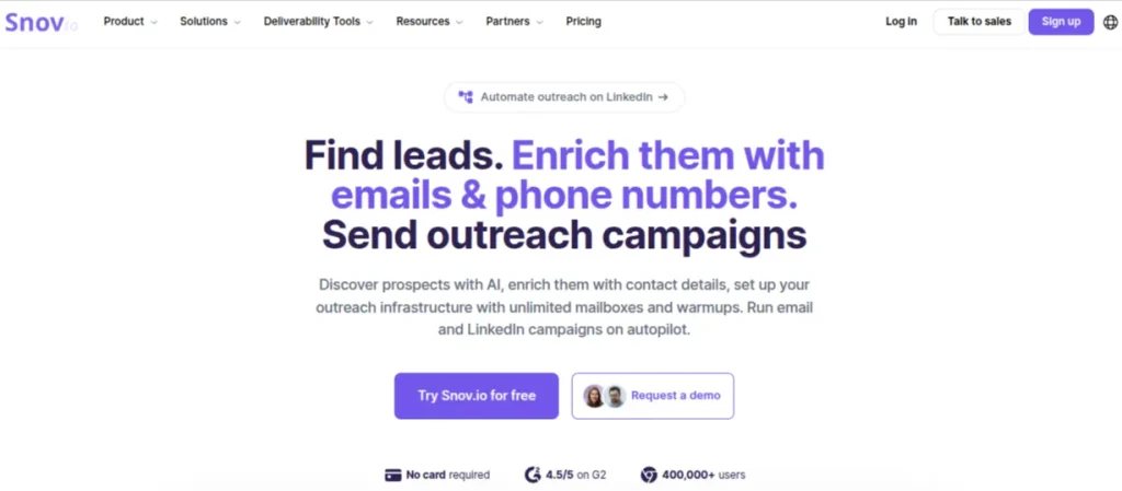 Snov.io email marketing ai tool