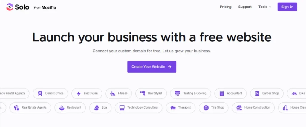 Solo-by mozila Free AI Website Creator