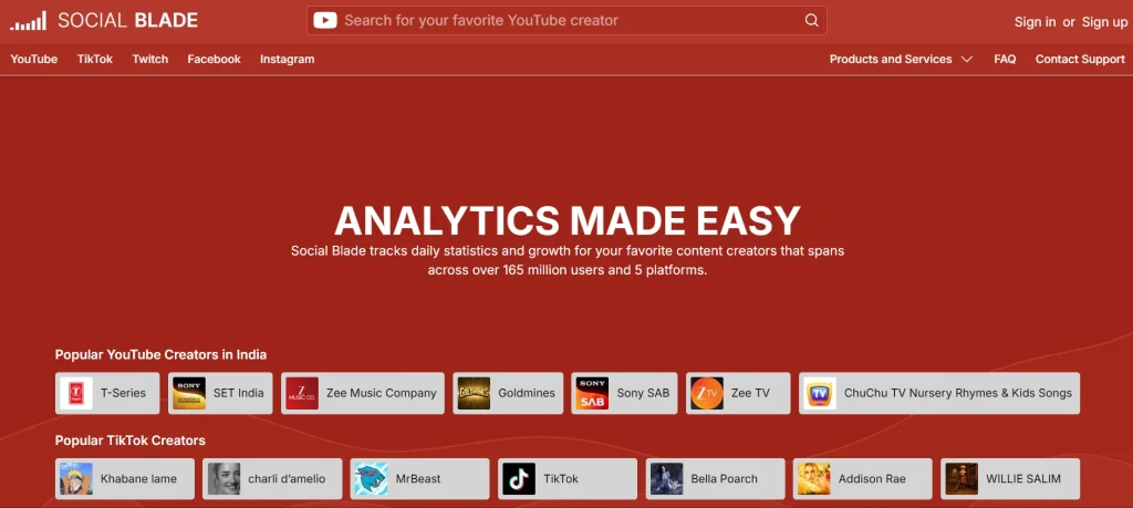YouTube seo tool SocialBlade