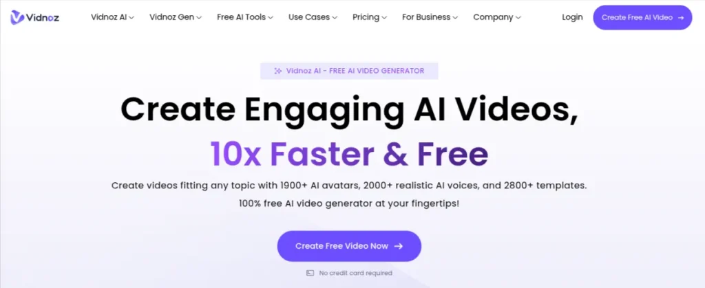 Vidnoz-AI-Create FREE AI Videos 10X FasterOnline